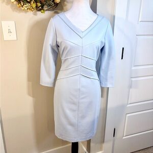 ANTONIO MELANI Simmons V-Neck Banded Sheath Dress in Twilight Jewel Woman’s 8 💚